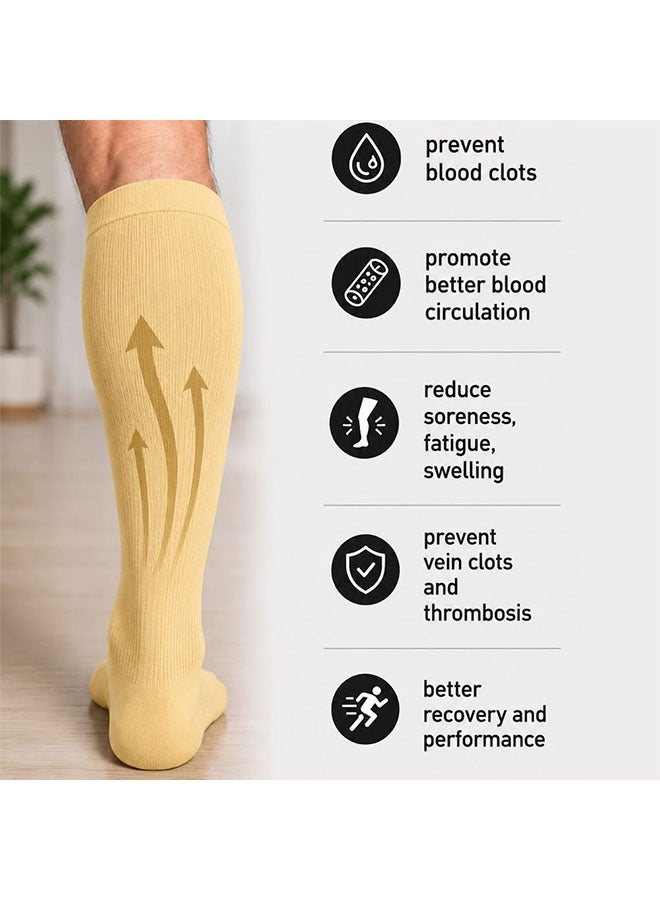 Knee High School Uniform Socks – Comfortable Stretch Uniform Socks for Boys and Girls, Breathable Long Socks for School, Sports and Daily Wear - Yellow - Image 4
