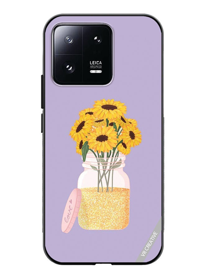 VR CREATIVE Protective Case Cover For Xiaomi 13 Sunflower In Jar Design Multicolour - Image 1