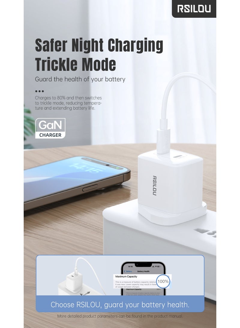 rsilou RSILOU - 40W Dual-Port Type-C fast charging mobile wall charger (Cable not included) - Image 2
