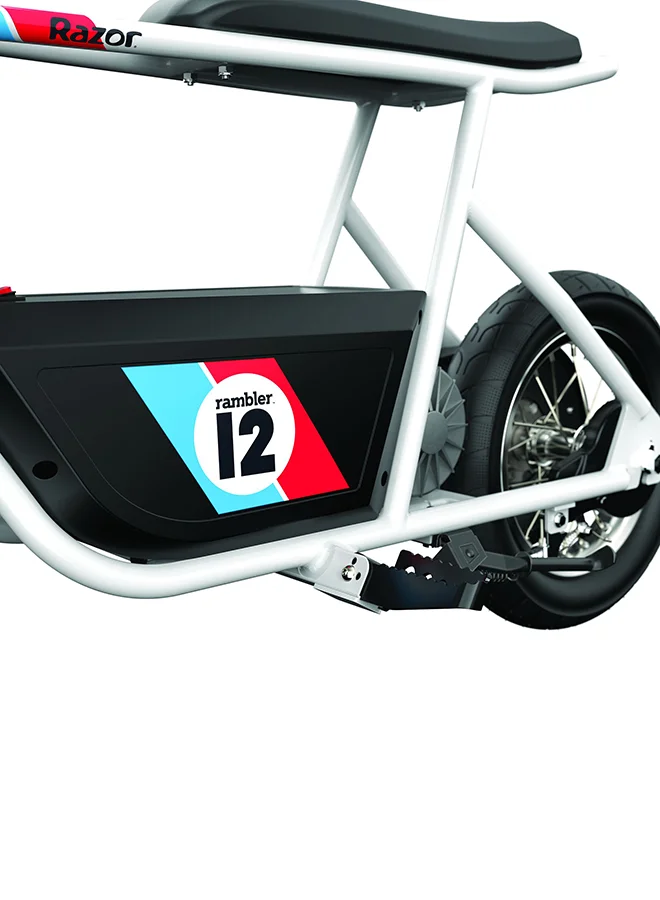 ريزر Razor Rambler 12 – 24V Electric Minibike with Retro Style, Up to 14 mph, Wide 12" Air-Filled Tires, High-Torque 250-watt Motor, Up to 40 Minutes Ride Time, for ages 13 and up