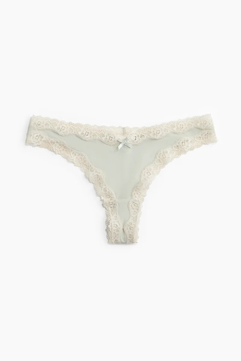 H&M 3-pack microfibre and lace Brazilian briefs