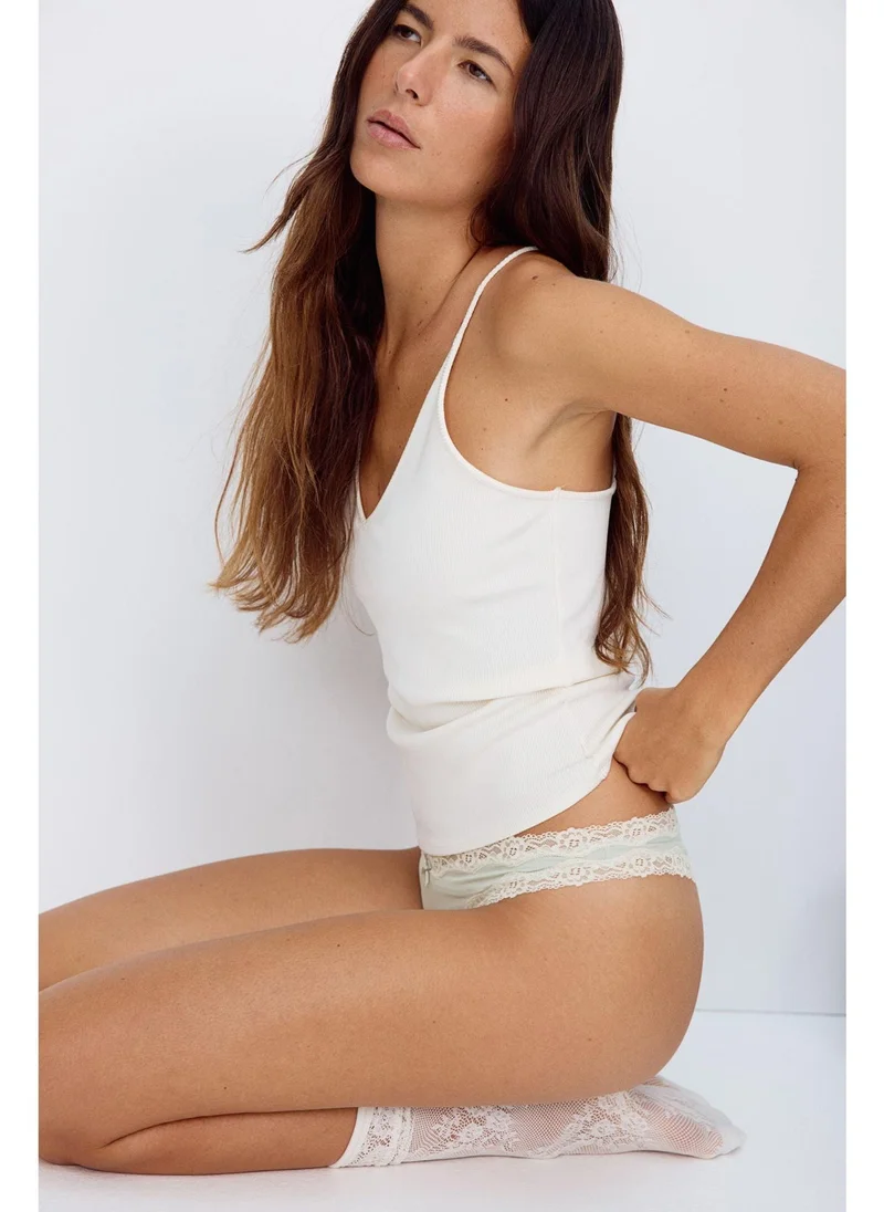 H&M 3-pack microfibre and lace Brazilian briefs
