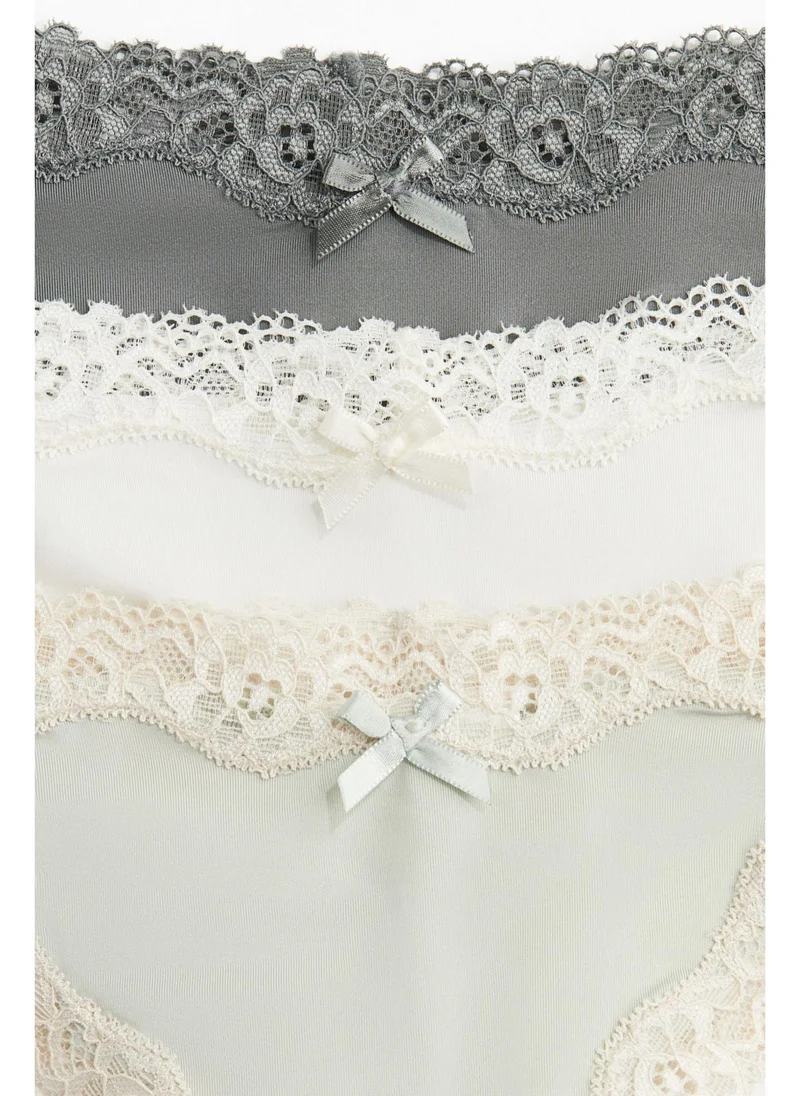 اتش اند ام 3-pack microfibre and lace Brazilian briefs