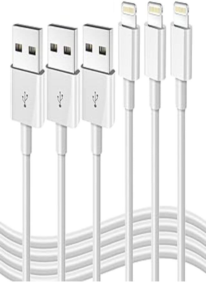 Generic iPhone Fast Charging Cable [Apple MFi Certified] 3-Pack 3FT Lightning to USB Cable iPhone Charger Cord Compatible with iPhone 14 13 12 11 Pro Max XR XS X 8 7 6 Plus SE iPad and More 3FT 