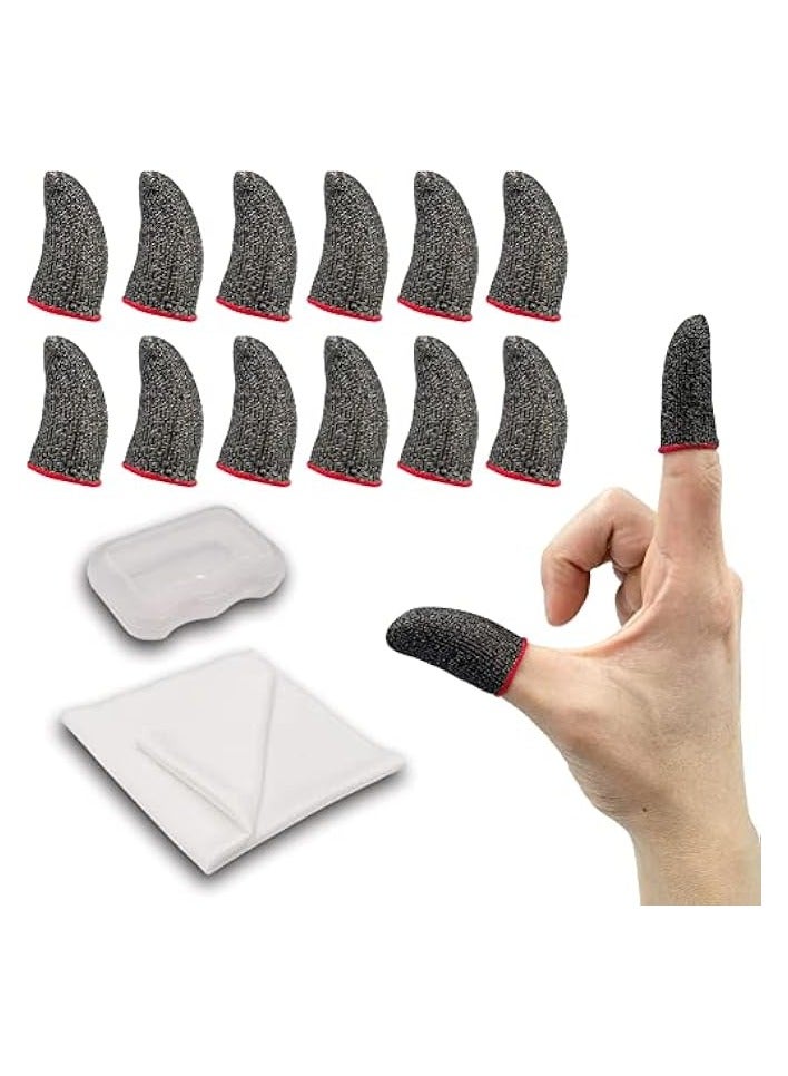 بروماس أكمام أصابع الألعاب من بروماس لأجهزة التحكم في الألعاب المحمولة (12 قطعة في 6 أزواج)، حافظة ألعاب الهاتف المحمول، حافظة الإصبع، أكمام الإبهام (لون أسود) - Image 1