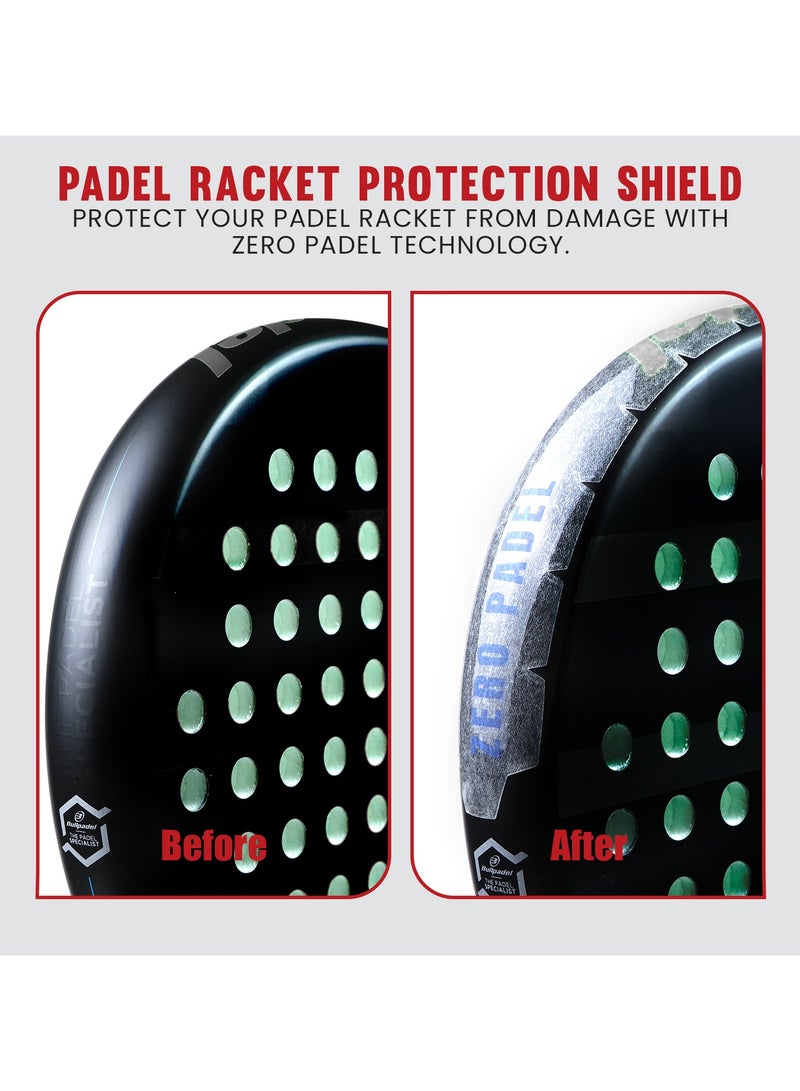 Zero Padel Racket Protector, Transparent – Medium | Lightweight & Durable for Maximum Edge Protection | Universal Fit, Easy to Apply - Image 4
