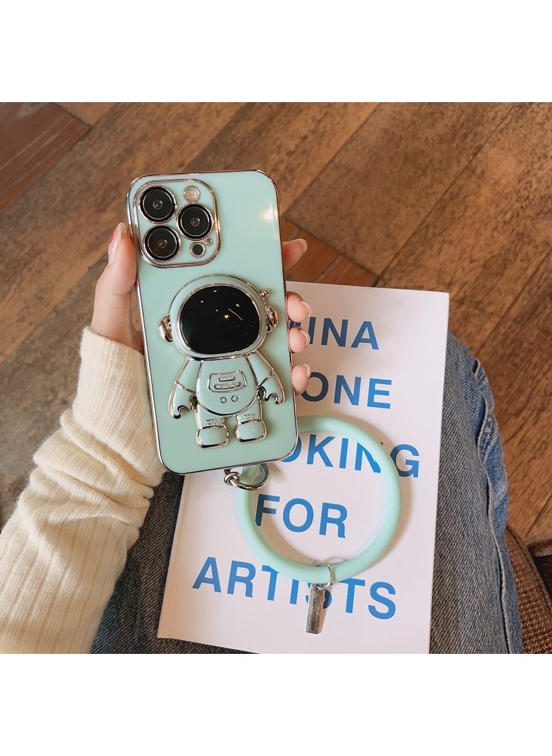TahTicMer Samsung Galaxy S21 Fe G990 Compatible Case Astronaut Ring Hidden Stand Silicone Holder Foldable Laser TPU  - Image 3