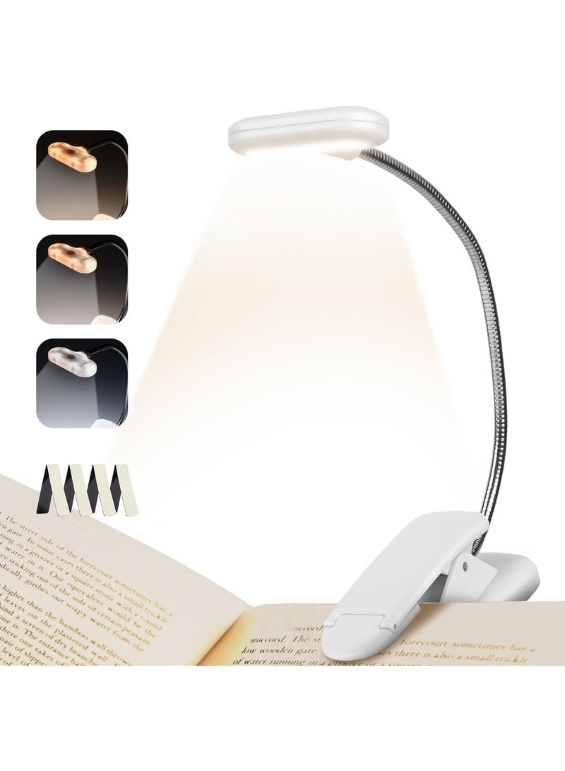 Baytion Book Reading Light with Bookmarks,USB Rechargeable Book Light for Reading at Night in Bed,3 Color Modes & Stepless Dimming, 360° Adjustable, Portable Clip-on Book Lamp - Image 1