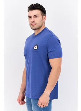 Ben Sherman Men Crew Neck Short Sleeves Brand Logo T-Shirt, Slate Blue  - Image 2