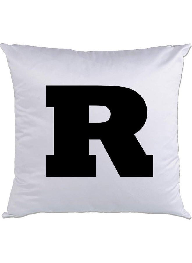 إيه إم سي ديزاين إيه إم سي ديزاين وسادة مطبوع عليها حرف "R" أبيض/ أسود 40x40سم 