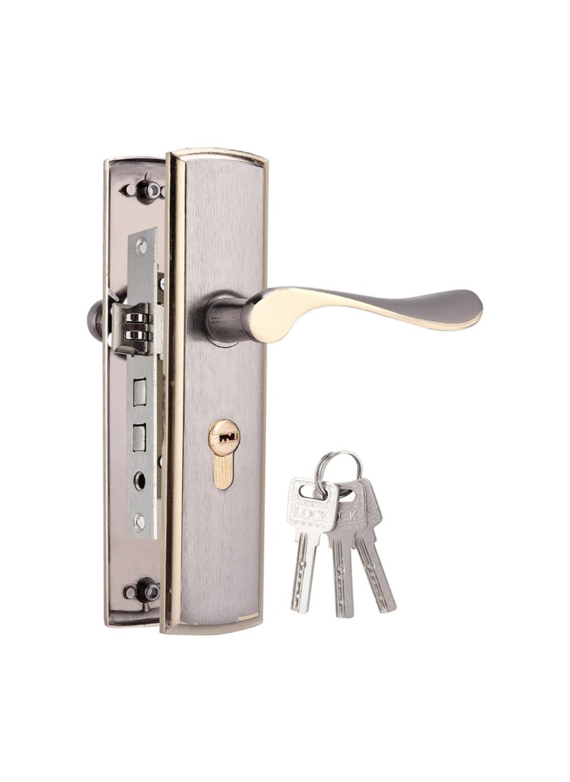 Door Lever Set, Aluminum Handle Design with Lock Core for Home SecurityIndoorBedroomLiving Room
