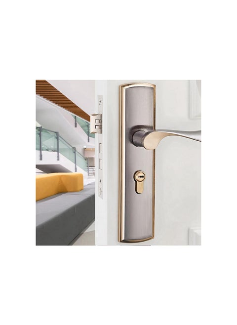 Door Lever Set, Aluminum Handle Design with Lock Core for Home SecurityIndoorBedroomLiving Room