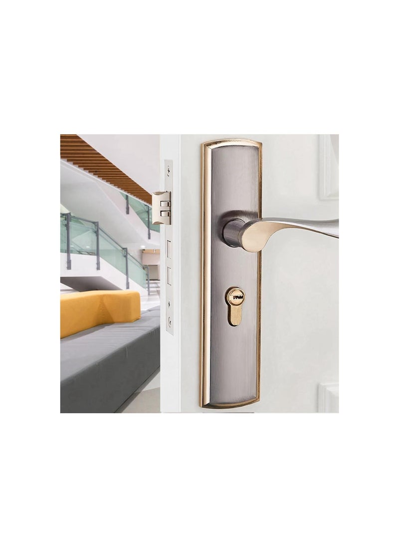Door Lever Set, Aluminum Handle Design with Lock Core for Home SecurityIndoorBedroomLiving Room