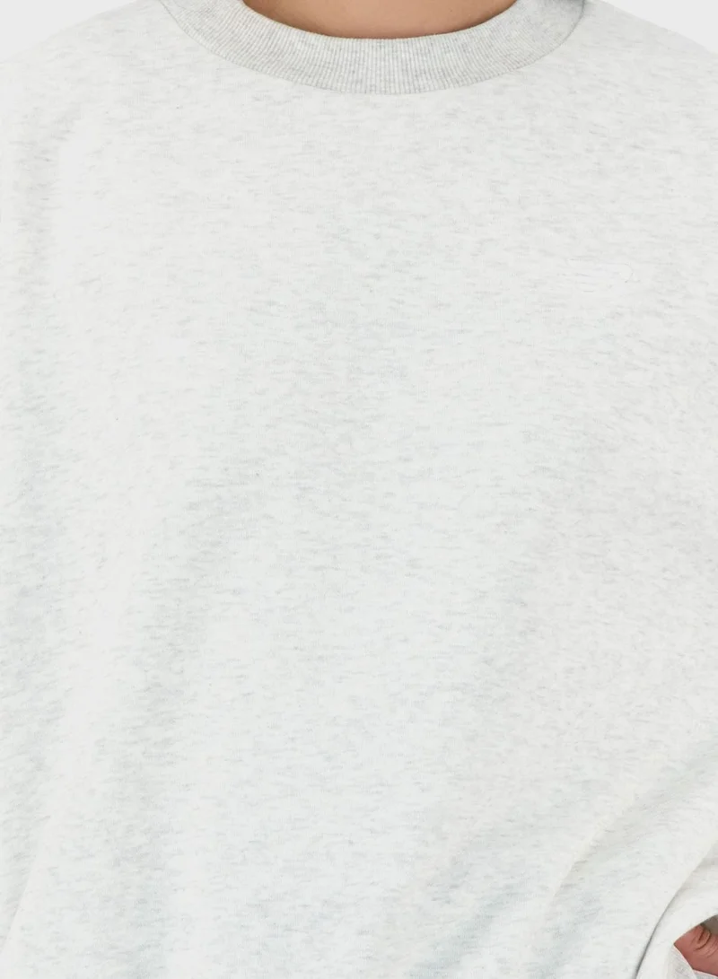 New Balance Grey Essential French Terry Sweatshirt for Women | Best Price UAE