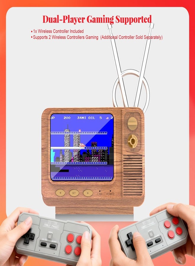 EASEGMER Retro Handheld Game Console - 168 Classic Games | 3.0" Screen | 2-Player Mode | AV Projection | Rechargeable & Portable Design, Ideal Educational Toy for Kids Ages 4-12 (Wood) - Image 4