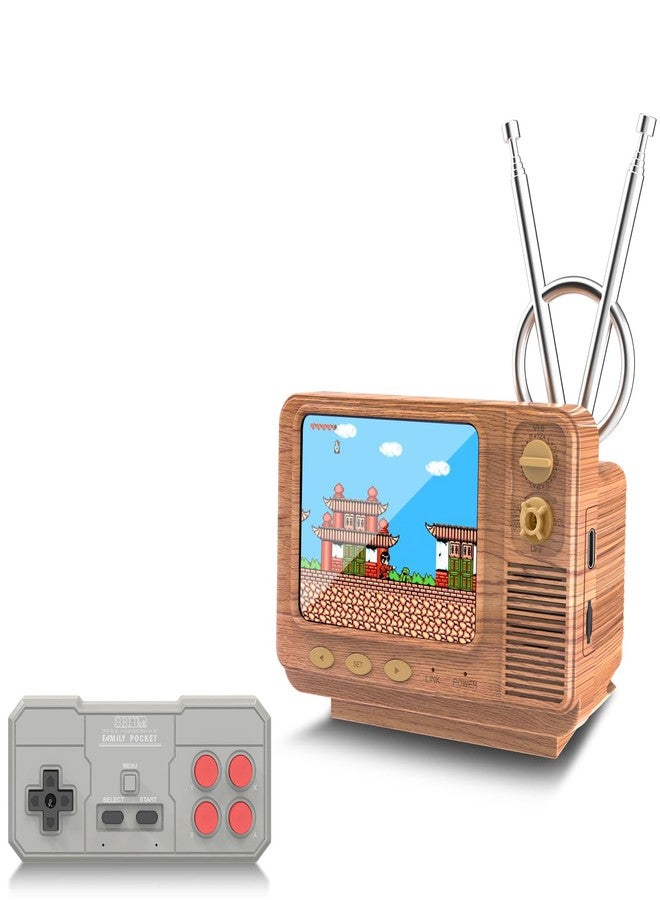 EASEGMER Retro Handheld Game Console - 168 Classic Games | 3.0" Screen | 2-Player Mode | AV Projection | Rechargeable & Portable Design, Ideal Educational Toy for Kids Ages 4-12 (Wood) - Image 1