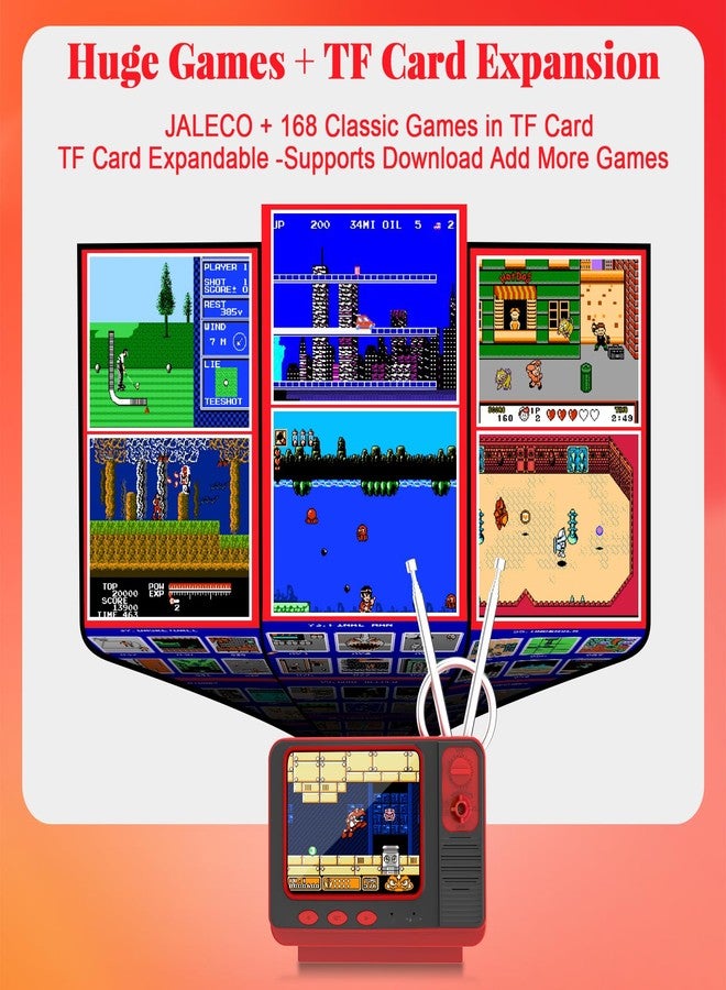 EASEGMER Retro Handheld Game Console - 168 Classic Games | 3.0" Screen | 2-Player Mode | AV Projection | Rechargeable & Portable Design, Ideal Educational Toy for Kids Ages 4-12 (Wood) - Image 2
