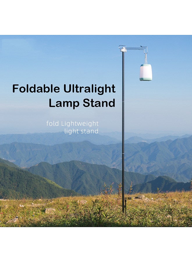 Generic Folding Aluminum Alloy Lamp Pole Adjustable Lantern Holder Rod for Camping Hiking Fishing Backpacking  - Image 5