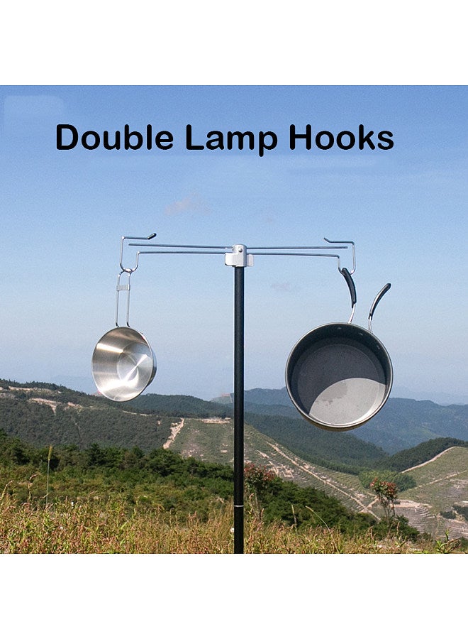 Generic Folding Aluminum Alloy Lamp Pole Adjustable Lantern Holder Rod for Camping Hiking Fishing Backpacking  - Image 3