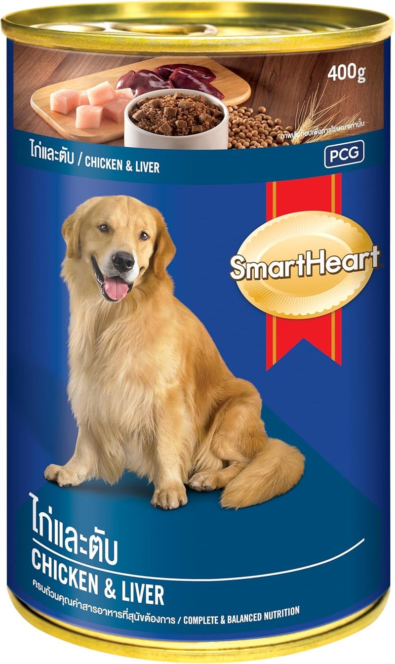 SmartHeart طعام الكلاب المعلب سمارت هارت - دجاج وكبد 400 جرام - Image 1