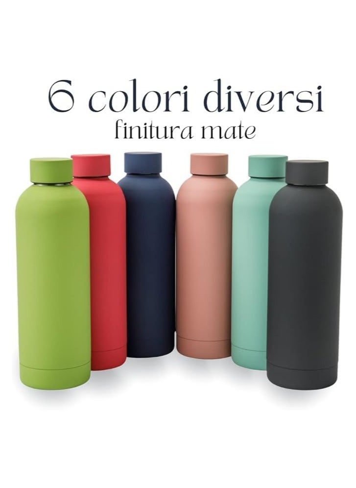 Generic - Thermal Water Bottle 500ml - Thermal Bottle, Stainless Steel, BPA Free, Insulating, Hot and Cold, Leak Proof, Ideal for Car, Office, Workout, Bike, Hiking, Sports, Gift. (black) - Image 1