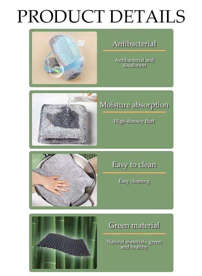 DUNISO 8 Pcs Microfiber Cleaning Cloth,Kitchen Bamboo Charcoal Fibre Towel,Thick and Fast Drying Cleaning Rags,Grease Separating,Easy-Rinse Antibacterial,for Washing Dishes, Glass & Tables,25*25cm - Image 3