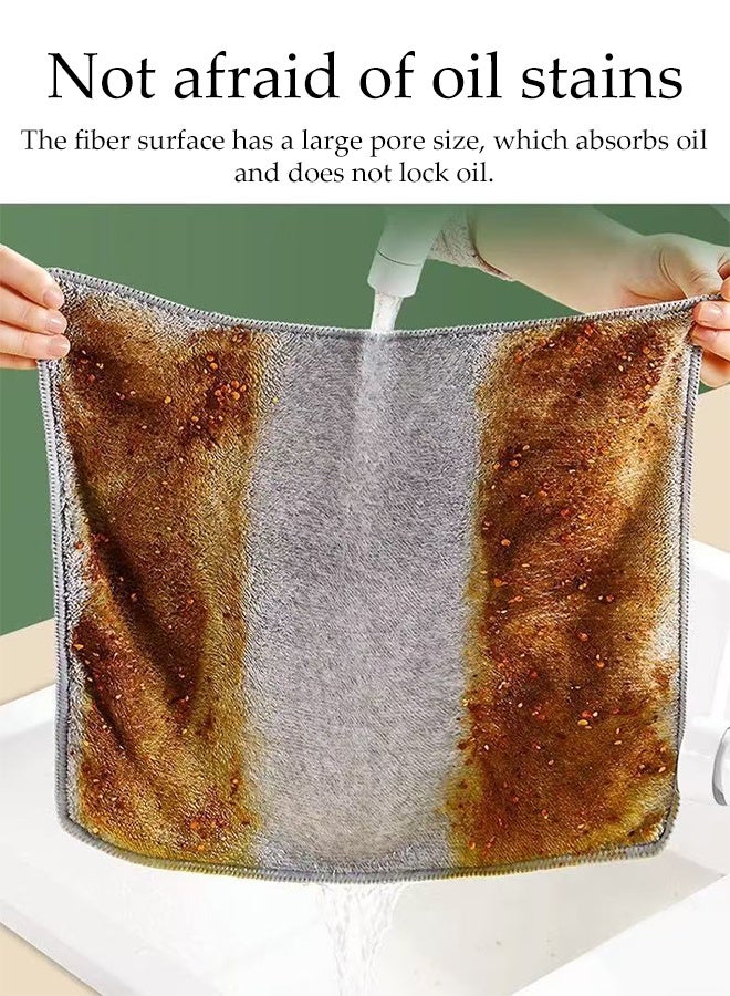 DUNISO 8 Pcs Microfiber Cleaning Cloth,Kitchen Bamboo Charcoal Fibre Towel,Thick and Fast Drying Cleaning Rags,Grease Separating,Easy-Rinse Antibacterial,for Washing Dishes, Glass & Tables,25*25cm - Image 4