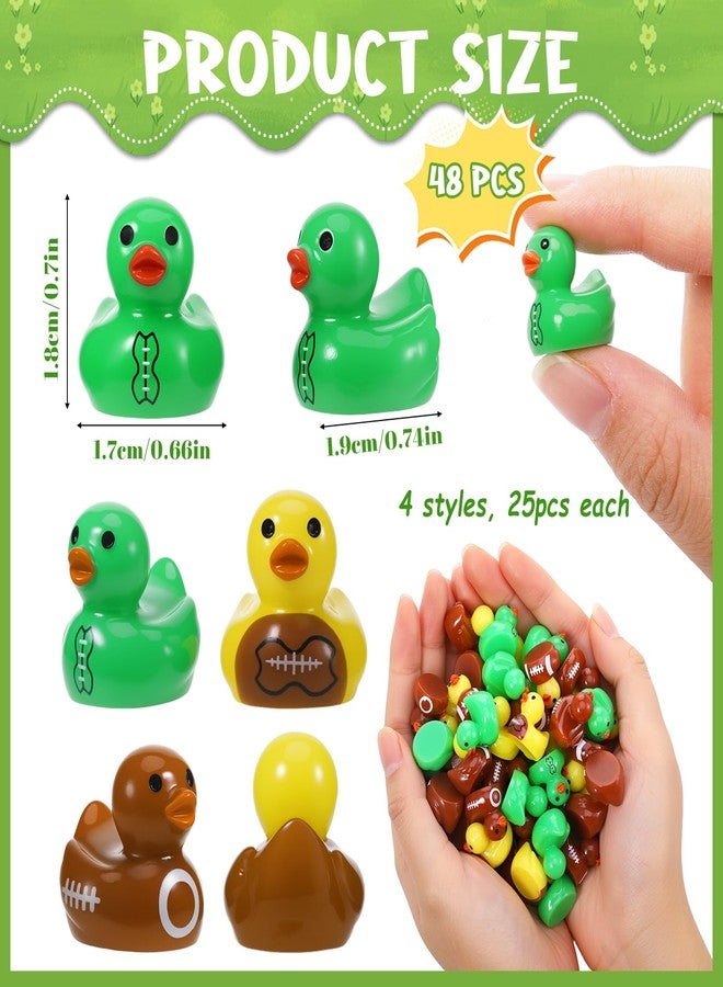 GGSTDDUP 48 Pcs Football Resin Ducks, Mini Footballs Figures Bulk, Sports Themed Patriotic Ducks, Novelty Football Figurine Decorations for Sports Party Favors, Game, Birthday Decor (4 Styles) - Image 2