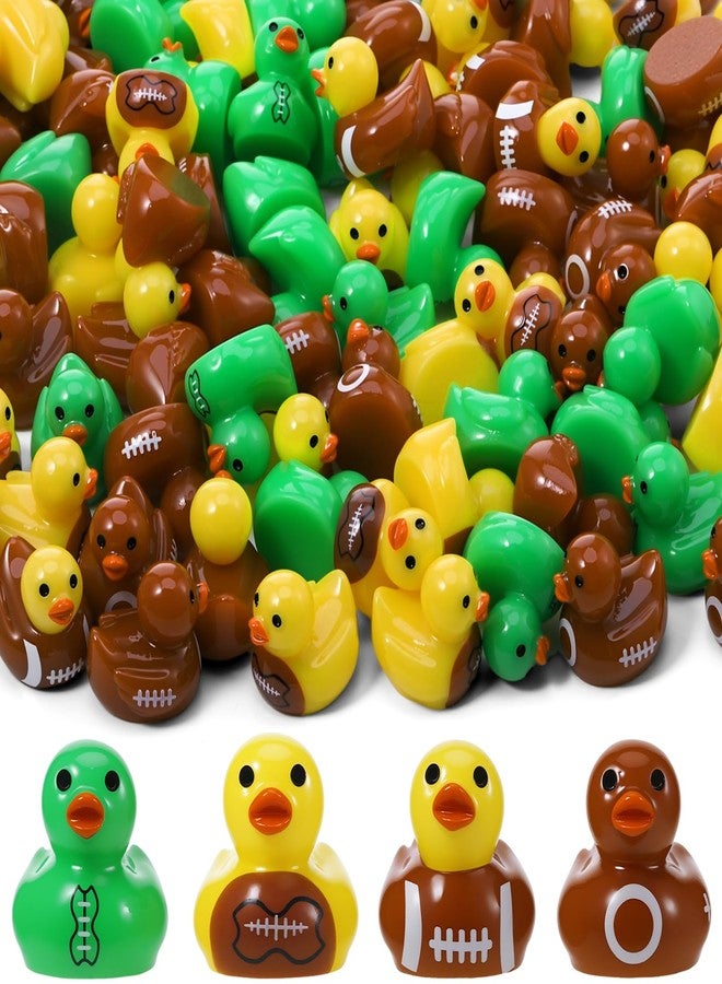 GGSTDDUP 48 Pcs Football Resin Ducks, Mini Footballs Figures Bulk, Sports Themed Patriotic Ducks, Novelty Football Figurine Decorations for Sports Party Favors, Game, Birthday Decor (4 Styles) - Image 1
