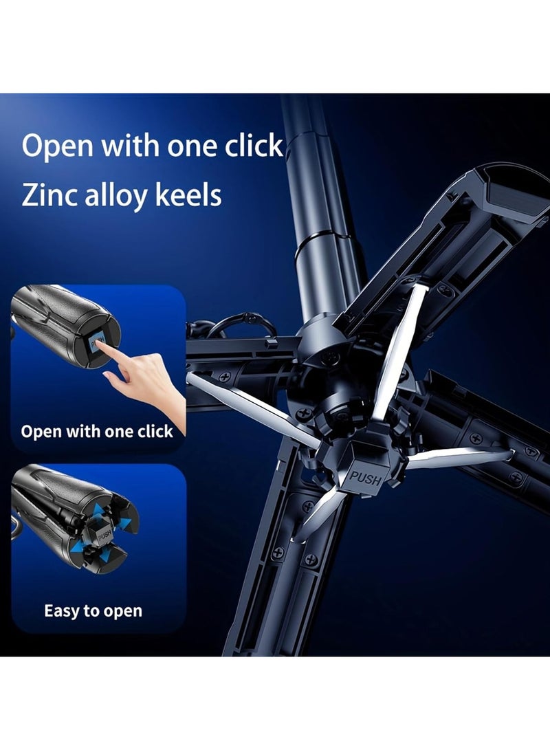 حامل ثلاثي القوائم لعصا السيلفي مع فلاش مزدوج، حامل هاتف يدور 360 درجة، جهاز تحكم عن بعد بتقنية البلوتوث، حامل ثلاثي القوائم من الفولاذ المقاوم للصدأ بحجم الجيب لتيك توك، والتدوين بالفيديو، والبث المباشر وتسجيل الفيديو - Image 3