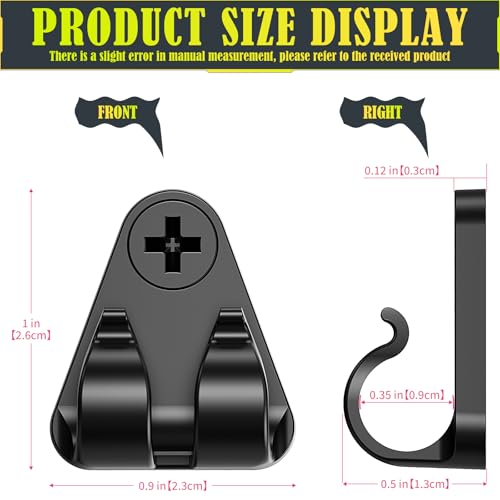 Lewufe Hooks for Outdoor String Lights Clips, Christmas Light Clips Weatherproof, Lights Hanger Hooks for Hanging Christmas Light, Fairy Light, Cable, Holiday Decor - Black, 50 Pack - Image 5