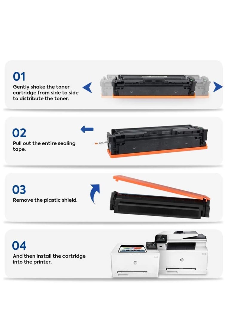 دي دبليو خرطوشة حبر متوافقة DW 222A متوافقة مع رقاقة بديلة لـ 3203,3288,MFP3303,MFP 3388 (أسود، أصفر، أصفر، أرجواني، سماوي 4 عبوات)  - Image 3