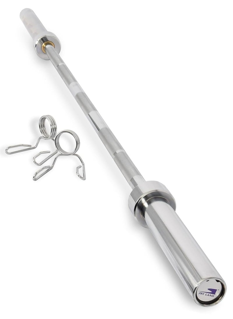 Sky Land Olympic Barbell 5.9 Feet 17kg Weight Lifting Rod | Straight Olympic Rod Heavy Duty For Power Lifting With Spring Lock Collars  - Image 1