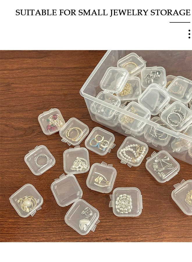 DUNISO 20 PCS Mini Clear Plastic Jewelry Boxes ,Storage Containers Box with Hinged Lid, Mini Plastic Clear Storage Containers Box for Collecting Small Items, Beads, Jewelry,Earplugs( 3.5*3.5*2cm) - Image 4