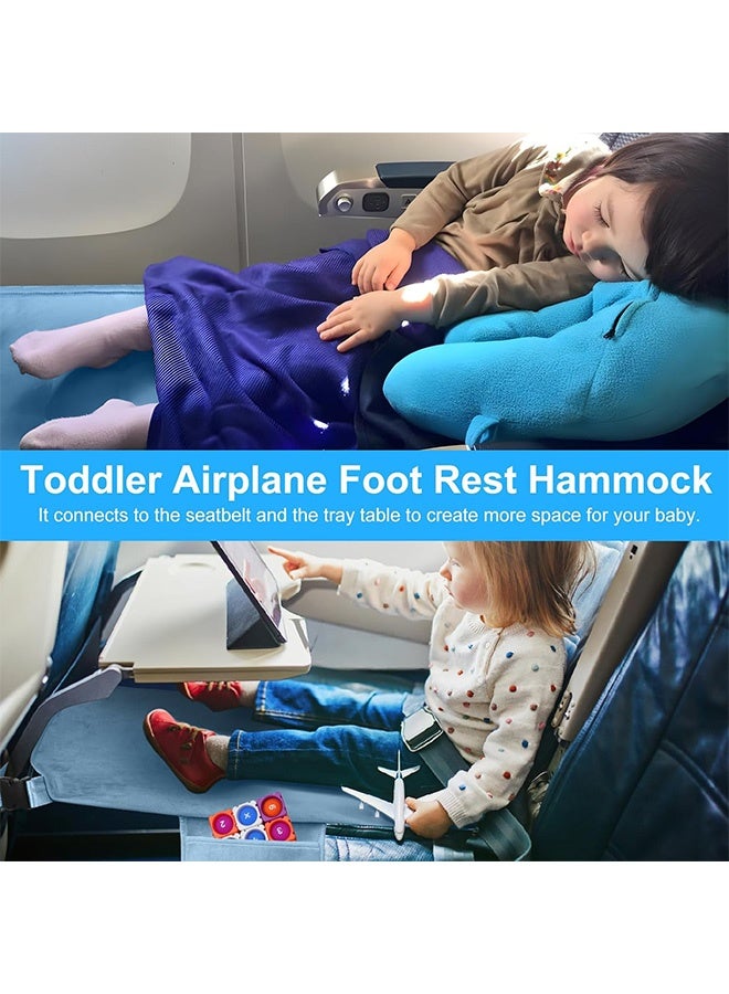 AGREON Toddler Airplane Bed, Kids Airplane Seat Extender Travel Bed, Kids Airplane Travel Essentials, Airplane Must Have for Toddlers, Baby Portable Plane Bed Foot Rest for Flights - Image 2