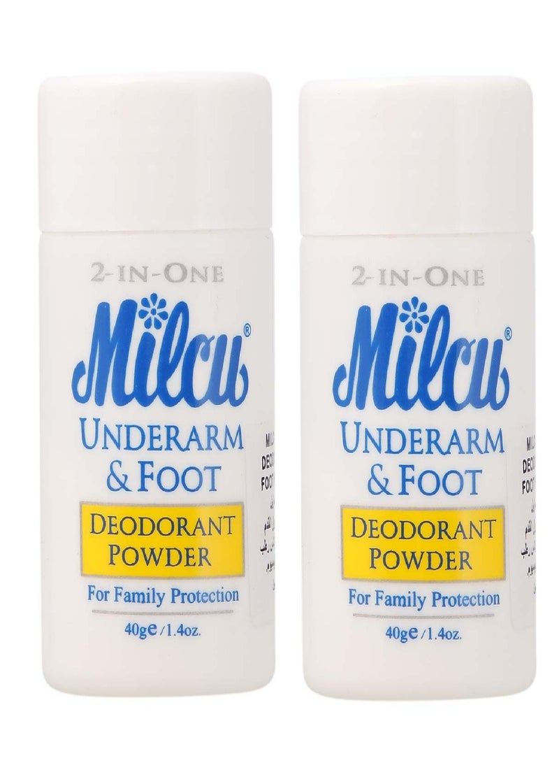 ميلكو قطعتين من 2 في 1 بودرة تحت الإبط والقدم 40 جرام