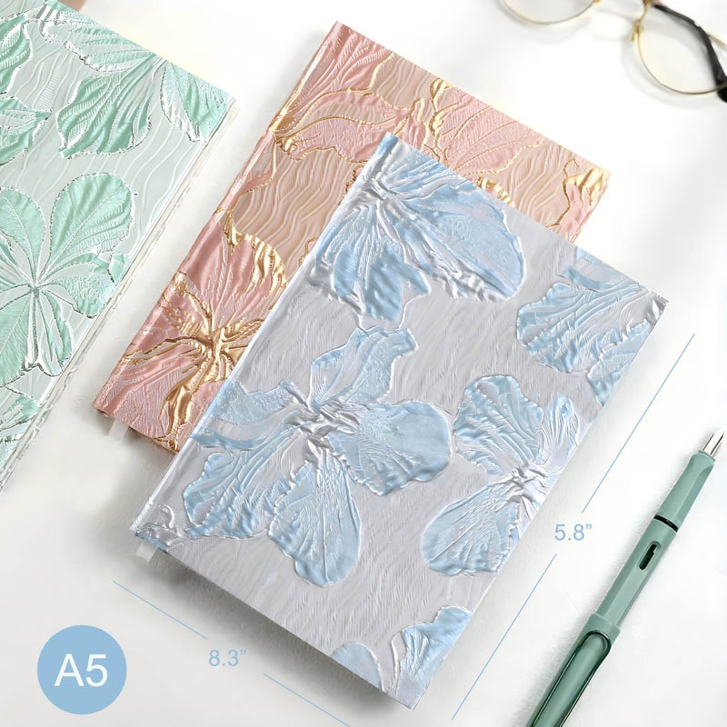 ipoul Hardcover Journal, Flower Notebook, A5, 6x8, Lined Pages, Lay-flat, Beautiful Journal for Women, Lily Flower, Blue Journal for Writing, Personal Notebook, Dream Journal, Self Care Journal - Image 3