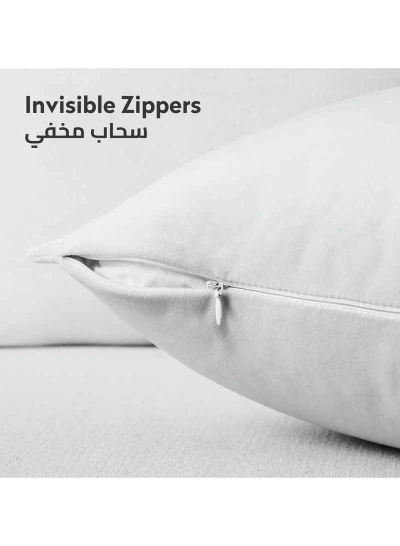 Donetella Decorative Embroidered Cushion Cover White/Blue/Grey 45x45
Cm (Without Filler)