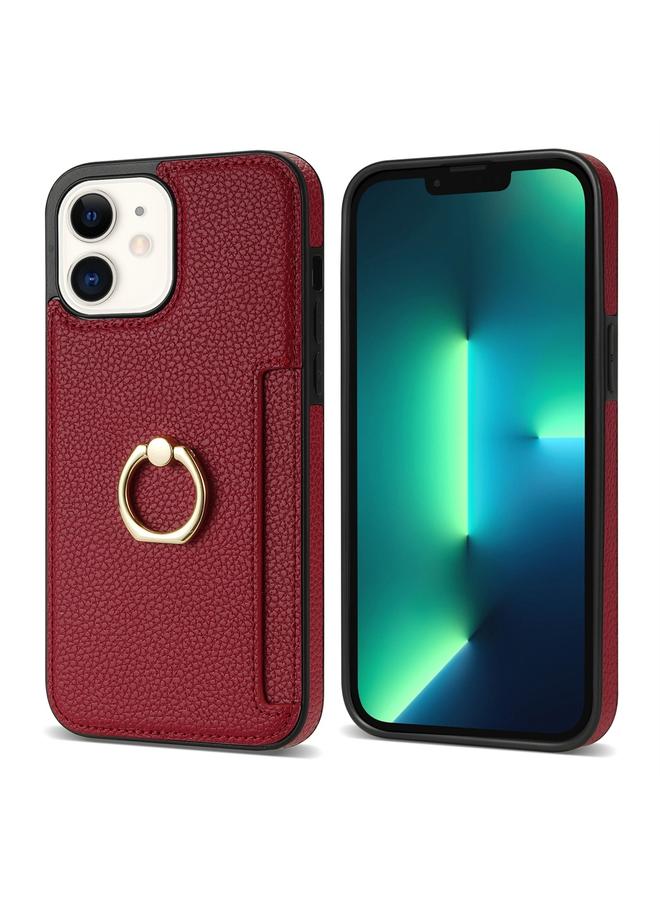 S-TOP Case For iPhone 11 Ring Card Litchi Leather Back Phone Case - Image 2