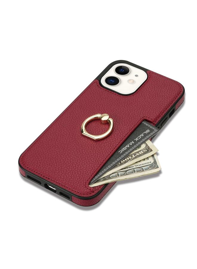 S-TOP Case For iPhone 11 Ring Card Litchi Leather Back Phone Case - Image 3