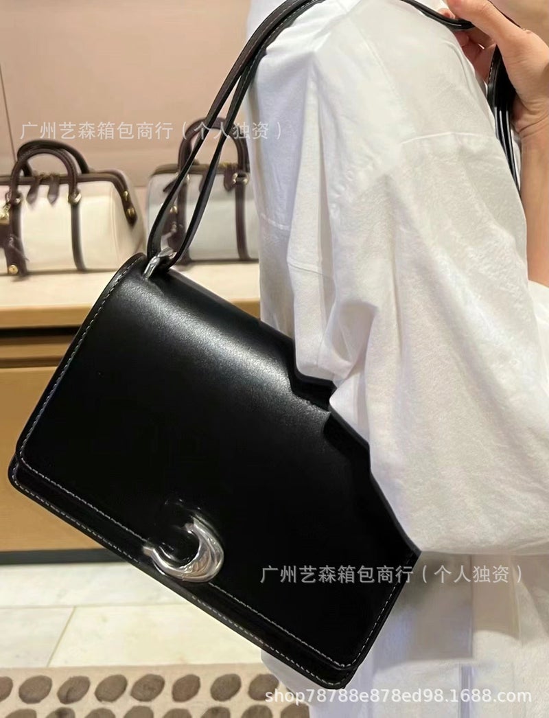 24 Women'S Bag New Bandit Bandit Fashion Flip Shoulder Bag C Buckle Retro Crossbody Bag Classic Old Flower Color Block - Image 1