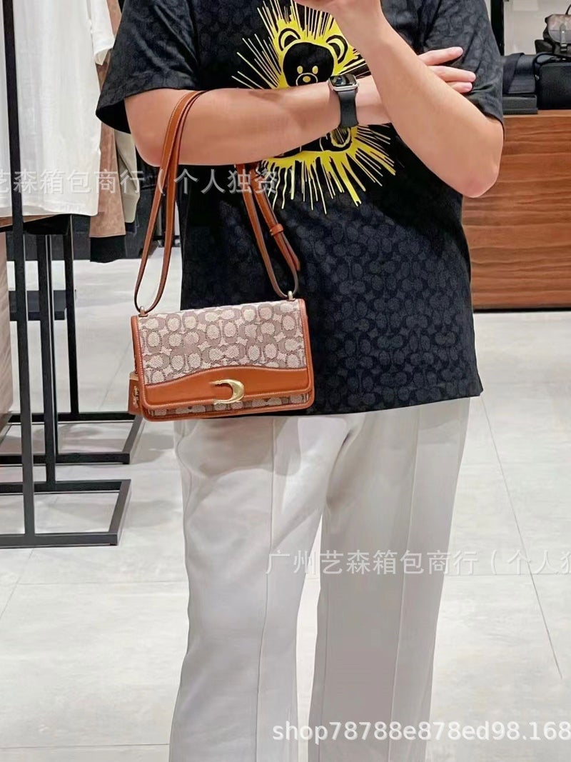 24 Women'S Bag New Bandit Bandit Fashion Flip Shoulder Bag C Buckle Retro Crossbody Bag Classic Old Flower Color Block - Image 5