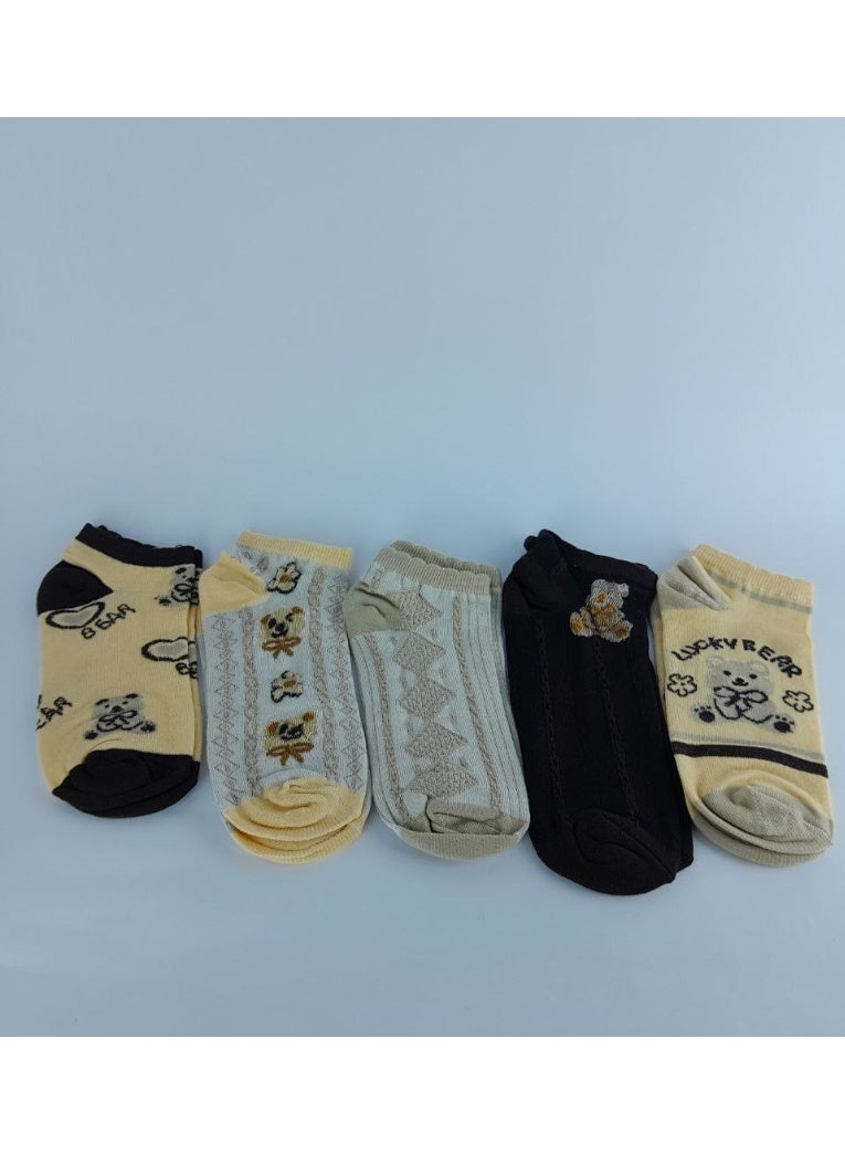 3 أزواج من الشرابات النسائية القصيرة- خامة قطن عالية الجودة - Image 1