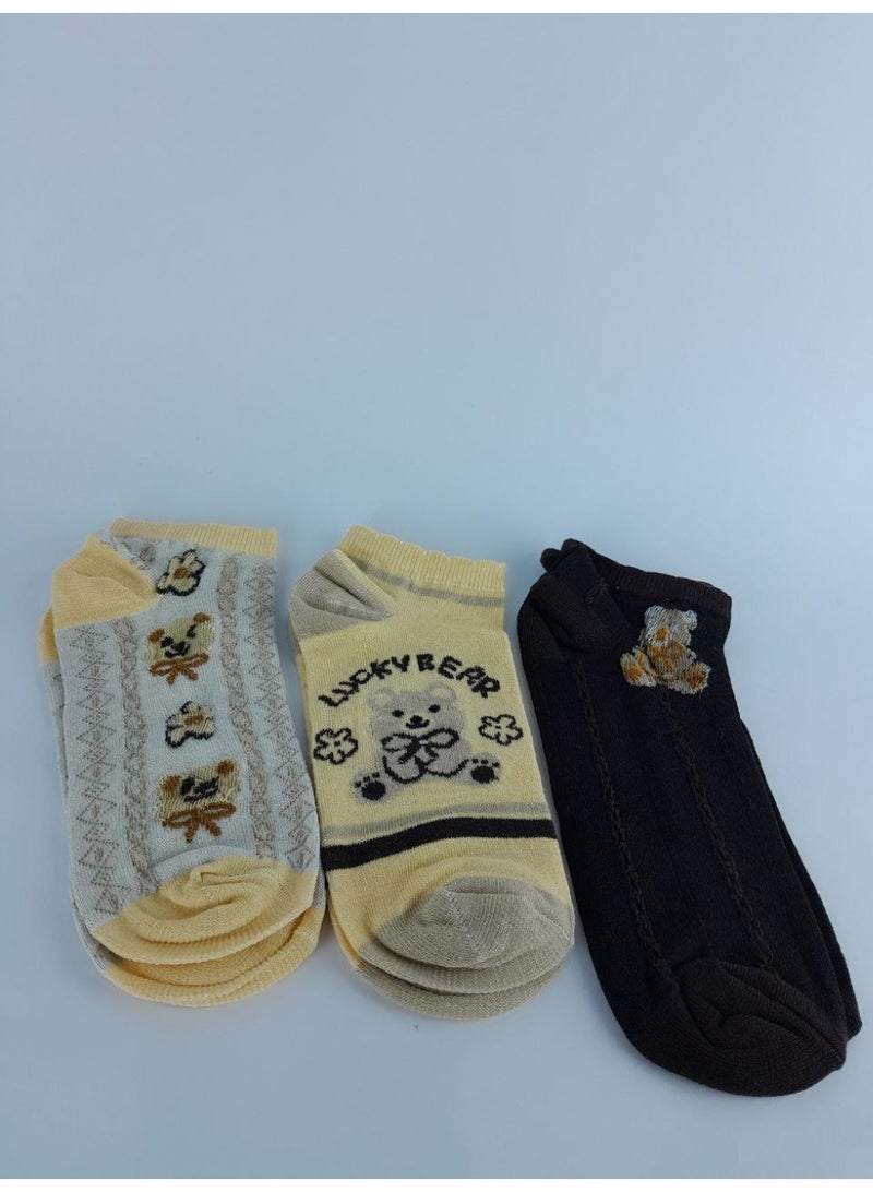 3 أزواج من الشرابات النسائية القصيرة- خامة قطن عالية الجودة - Image 3