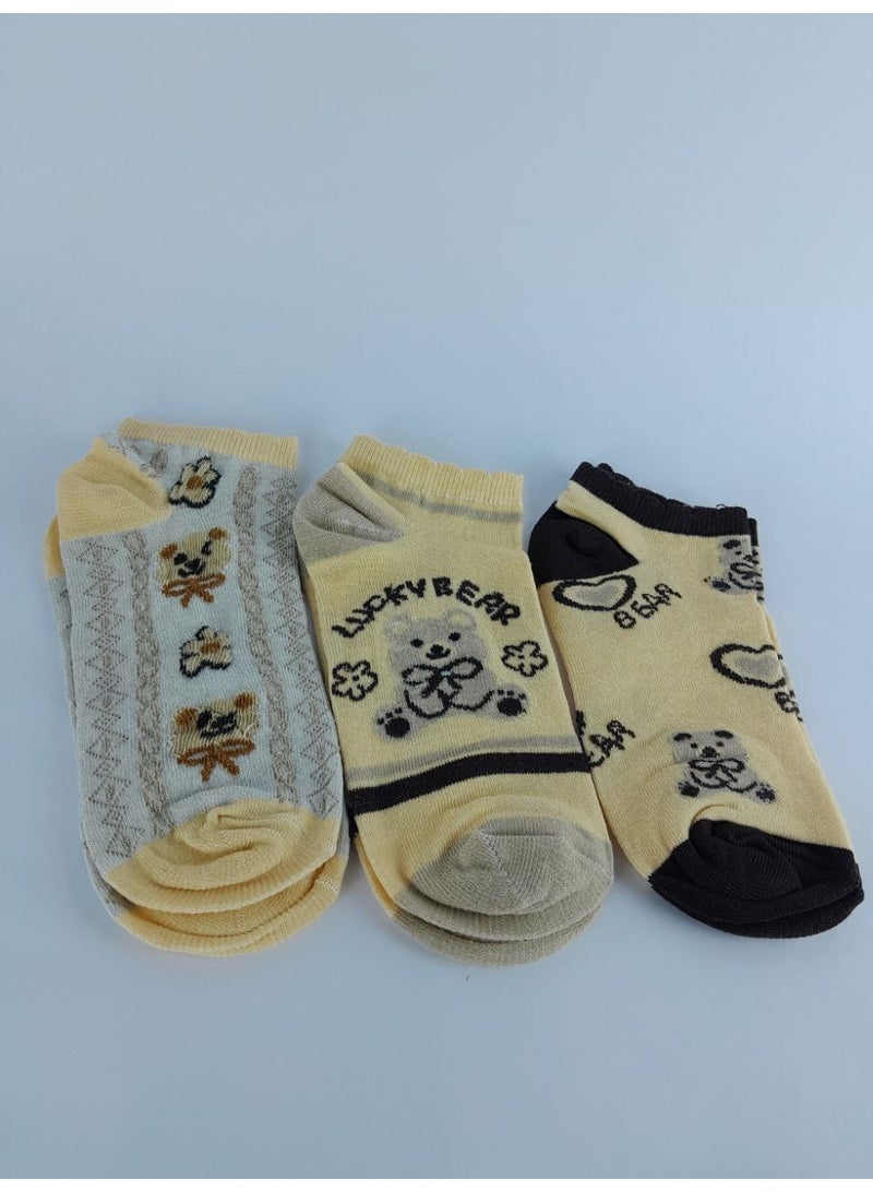 3 أزواج من الشرابات النسائية القصيرة- خامة قطن عالية الجودة - Image 5