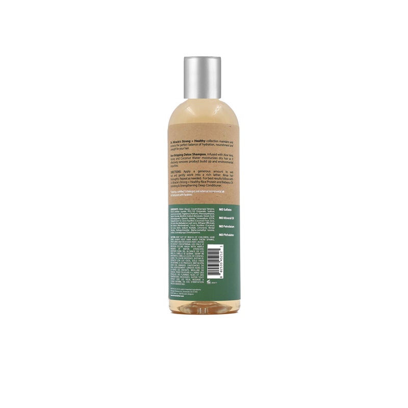 Dr. Miracle's Strong & Healthy Non Stripping Detox Shampoo. Contains Aloe Vera, Honey and Coconut Water to Combat Dryness, Shedding and Breakage to Support Healthy Hair and a Thriving Scalp. 12 oz. - Image 1