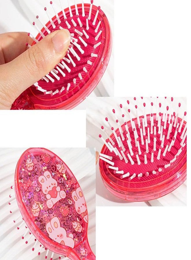 ODMART Cute Hair Brush for Girls | Detangling Hair Comb with Soft Rounded Bristles | Lightweight Handle Styling Brush for Kids & Women | Cartoon Bunny Design (Pink) - Image 4