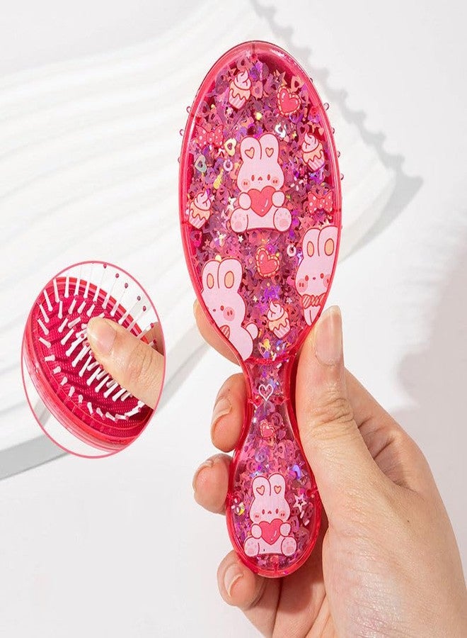 ODMART Cute Hair Brush for Girls | Detangling Hair Comb with Soft Rounded Bristles | Lightweight Handle Styling Brush for Kids & Women | Cartoon Bunny Design (Pink) - Image 5