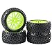 Rowiz RC Tires Wheels Set 110 Scale 12mm Hex Compatible with Traxxas Rustler Stampede Slash Bandit Front Rear OffRoad Tires for RC Car Green - Image 3