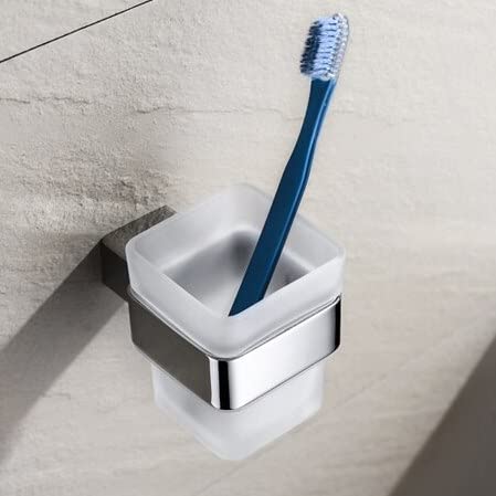 Decent Glass Replacement New Frosted Glass Sqaure Toothbrush Holder for Washroom Simply Place Where Want No Need to ScrewFitting 2 - Image 2